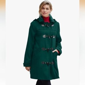 Jessica London Women's Plus Size Hooded Wool Trench Coat - Dk Brown